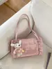 2026 Bolso Tote Grande de Nuevo Estilo Coreano para Mujer, Bolso de Hombro Versátil y de Moda con Colgante de Oso Lindo, Adecuado para Viajar al Trabajo y Llevar Cosas