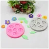 Molde de silicona redondo para hacer tú mismo, con 6 agujeros, para flores frescas, margaritas, girasoles, dulces, pasteles y chocolate.