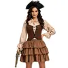 Disfraz completo estilo Capitán Jack Sparrow para pareja de piratas cosplay de Halloween para hombres y mujeres para obras de teatro y fiestas