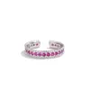 Anel Aberto Cross-Border Seiko Diamante Total Zircônia Colorido para Mulheres Moda Japonesa e Coreana Luxo Acessível Anel Dopamina Colorido Ins