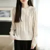 Suéter de punto de ochos estilo suave para mujer, otoño e invierno, suave y pegajoso, punto de ochos, holgado, cuello redondo, suéter perezoso, capa base cálida