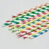 Caixa Atacado Palito de Papel Descartável Biodegradável Resistente a Altas Temperaturas Ecológico Espessado Camada Tripla Estampagem a Quente Listras Coloridas Prata Quente