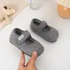 Zapatos de Piel con Suela Gruesa, Felpa y Velcro para Mujer 2026 Otoño/Invierno Combinación con Faldas Mary Janes Planos Zapatos Cálidos de Algodón