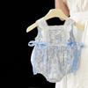 Ropa de Bebé Verano Delgada Moda Linda Tirantes para Bebé Sudadera con Capucha Floral Monos para Bebé Estilo Verano