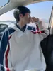 Sudadera con capucha Retro Americana para Hombre Primavera Otoño e Invierno Forro Polar Engrosada Marca de Tendencia Puntada Pesada Color de Contraste Chaqueta de Pareja