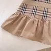¡Serie de verano para niños color café estilo old money! Vestido clásico de cuadros para niña pequeña estilo princesa, con lazo, estilo escolar