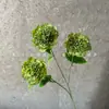 Nova flor artificial peônia de romã com 3 cabeças para fotografia de casamento, decoração de cena, vitrine de casa e arranjo floral atacado