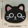 Logo Bordado por Computadora Serie de Gato Negro Lindo Dibujo Animado Pegatina de Tela Bordada Adhesiva DIY para Funda de Teléfono Móvil, Taza de Agua, Ropa