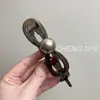 Pinza de Presión de una Palabra con Perla y Lazo para el Cabello para Mujer 2024 Nuevo Pasador Retorcido Pinza de Disco para la Parte Trasera del Cabello Accesorios para el Cabello