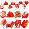 Nuevo Adorno de Madera para el Día de San Valentín Boda Rosa Amor Decoración de Fiesta Colgante Elfo Camión Forma de Corazón Decoración