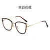 Nuevas Gafas Cambia Color Anti Luz Azul para Mujer Moda Trendy Populares en Internet Gafas Planas Color de Contraste Marco de Gafas Ojo de Gato ins Europeo y Americano