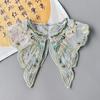 Guofeng Verde Bordado Frisado Borla Gola Falso Novo Adulto Roupas Infantis Hanfu Cavalo Face Vestido Feminino Cloud Shoulder Ins