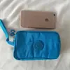 Monedero de tela estilo coreano para mujer, largo, moderno, de tres capas, con cremallera, gran capacidad, para teléfono móvil con pantalla grande y llavero.
