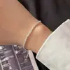 Pulseira de pérolas em prata de lei S925 para mulheres, pulseira simples e fofa com um design delicado e fofo, acessório de joia de alta qualidade