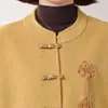 Nuevo Estilo Chino Ropa para Madres Top de Lana Doble Cara Nuevo Estilo Primavera/Otoño Traje Tang Color Sólido Elegante Ropa de Abrigo para Mujeres de Mediana Edad y Mayores