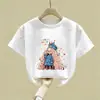 Camisetas de Verano de Manga Corta para Niñas, Nuevo Estilo, Lindas, Estilo Coreano, de Verano, Media Manga, Algodón Puro, Estampadas, Modernas, para Niños Pequeños y Medianos
