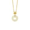 Collar original de plata de ley 925 con jade hetiano de Lotus para mujer, cadena de clavícula con flor china, hebilla segura, colgante para novia