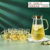 Botella de Agua Fresca con Patrón Vertical de Lujo Ligero, Vaso de Vidrio para Agua Fresca de Alta Temperatura para el Hogar, Botella de Agua Fresca de Gran Capacidad para la Sala de Estar, Juego de Vasos de Agua