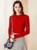 Nuevo Suéter de Cashmere 100% para Mujer Otoño e Invierno 2026, Cuello Alto, Calado, Manga Larga, Top de Punto Puro de Cachemira