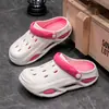 Zapatos Nuevos con Agujeros para Mujer de Suela Gruesa para Jardín de Verano Antideslizantes para Exteriores Pantuflas Zapato Desmontable Zapatos de Playa para Hombre