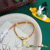 Pulsera de Hilo de Cinco Colores para el Festival del Bote del Dragón 2026 con Tamales de la Fortuna y Botes de Dragón de Plata para Adultos, Niños y Bebés, Pulsera Tejida de Hilo de Cinco Colores