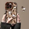 Funda para Teléfono Gato Kt Estampado de Leopardo Adecuada para Apple 17 Pro Max iPhone 16 Niche 14 Doble Capa 13 Funda Dura 12/11