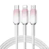 Cable de datos de carga súper rápida de 65w con degradado de cristal de hielo pd27w para Android Huawei tipoc Cable de carga Apple