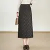 Saia de meio-corpo xadrez de temperamento justa ao corpo feminina Outono/Inverno 2026 Nova Saia de Peça Única de Cintura Alta Midi Reta Casual