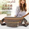 Bolsa de Pecho Floral Vintage de Comercio Exterior al por Mayor, Bolso Cruzado Versátil Unisex para el Trabajo, Bolso de Cintura Clásico Estilo Ins, Bolsa Ligera para Ciclismo