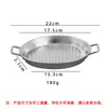 Chapa Coreana para Churrasco de Aço Inoxidável Chapa para Churrasqueira Externa Chapa para Fogareiro a Gás Portátil Chapa com Duas Alças Chapa para Bife Ocidental Sobremesa Prato para Pizza