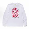 Suministro Transfronterizo y Comercio Exterior Mayorista Marca de Moda Camiseta de Manga Larga Cabeza de Mono Camiseta Base Pesada Tiburón 1