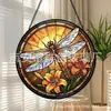 Colgante de Vidrio de Colores de Libélula Adorno de Vidrio para el Hogar Decoración de Ventana Atrapasoles para el Jardín