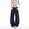 Jeans Largo Casual Preguiçoso Laranja Jovem Feminino Solto Emagrecimento Cobre-Pele Moda Versátil Calças Compridas