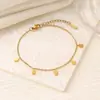 Pulseira de Aço Titânio Coração Estrela Lua para Mulheres, Joias Transfronteiriças, Ouro 18K Sem Desbotamento, Acessórios da Moda Simples Estilo Ins