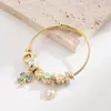 Joyas Hemingway Nuevo Estilo Transfronterizo Pulsera Familia Pan Acero Inoxidable DIY con Cuentas Pedrería Lazo Corazón Pulsera para Mejor Amigo