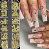 Set Transfronterizo de 12 Piezas de Tachuelas para Uñas, Forma de Cruz, Forma de Estrella, Forma de Punto, Forma de Moño, Pegatinas Metálicas Irregulares para Uñas