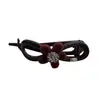 Grampo Elegante de Veludo com Flor e Strass Torcido, Presilha Fashion Retrô para Rabo de Cavalo, Pente de Cabelo de Luxo para a Parte de Trás da Cabeça, Grampo de Peça Única