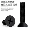 Tornillos Mecánicos de Nylon con Cabeza de Cruz Ranurada Negros, Tornillos de Plástico, Tornillos de Plástico de Cabeza Plana de Cruz Km M2-M8