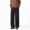 Calças casuais largas de perna reta plus size para homens, novas para outono e inverno, cintura alta, com caimento fluido, largas, modeladoras, calças esportivas de perna reta com forro de fleece para mulheres