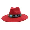 Aliexpress Amazon Otoño Top de Corazón de Gamuza Sombrero Fedora de Ala Ancha Sombrero Jazz de Ala Plana Sombrero de Caballero