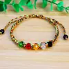 Pulsera de Cristal Tejido con Hilo de Cinco Colores, Cuentas de la Fortuna de los Cinco Elementos para Hombres y Mujeres, Joyería de la Suerte, Pulsera de Hilo Multicolor para el Festival del Bote del Dragón