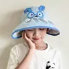 Sombrero de estilo abierto de ala ancha y fino con animalitos de dibujos animados para bebés niñas, sombrero de verano con protección solar para bebés, niños y niñas