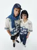 Jie Zhan Roupa Masculina Estilo Americano Padrão Estrela Malha Jersey Manga Curta 2026 Primavera-Verão Nova Marca de Moda Retro Malha Respirável Camiseta