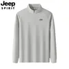 Camiseta de Manga Larga para Hombre, Primavera y Otoño, Cuello Alto, Antibacteriana, de Negocios, Secado Rápido, Nylon Spandex, Alta Elasticidad, Sin Costuras