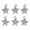 Accesorios para joyería de plata del Tíbet DIY Colgante de estrella de mar de plata del Tíbet hoja de arce hoja al por mayor