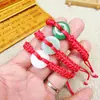 Cuerda roja tejida a mano para el año de vida para mantener la paz hebilla de paz de jade sintético cuerda de mano ajustable roja pulsera de la suerte