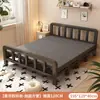 Cama plegable cama individual adulto simple 1.2 metros hogar cama pequeña 1.5 metros doble cama engrosada dormitorio tablero duro cama de arte en hierro
