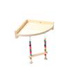 Columpio de Plataforma de Madera para Loro Suministros para Pájaros Plataforma Triangular de Color Tablero Soporte Juguete para Pájaros Puente Colgante Anillo Escalera de Trepa Jaula