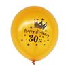 Globo digital de cumpleaños de 12 pulgadas con corona de oro rosa, negro y azul noche, para 16, 18, 30, 40 y 50 años.