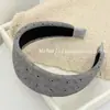 Nova Faixa de Cabeça Larga de Tricô com Bolinhas Estilo Coreano com Toque de Luxo, Faixa de Cabeça Esponjosa Tendência, Elegante e Versátil para Sair, Acessório de Cabelo
